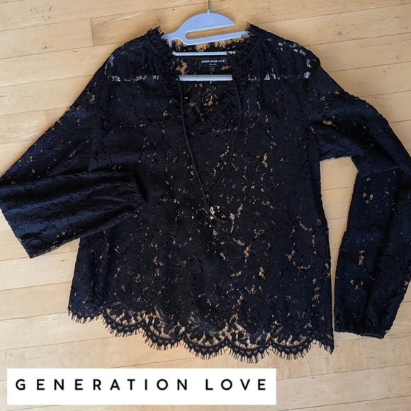 Generation Love Tops - Generation Love Black Lace top, M,  CB2253